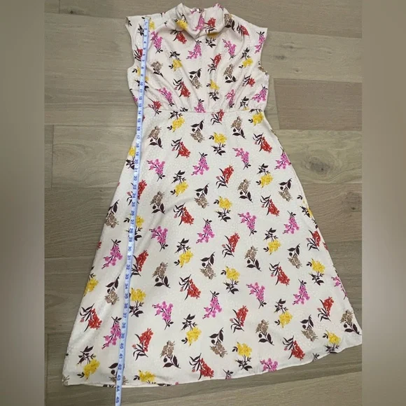 Ann Taylor Floral Casual Dress - Cream, Pink, Yellow - Picture 5 of 6